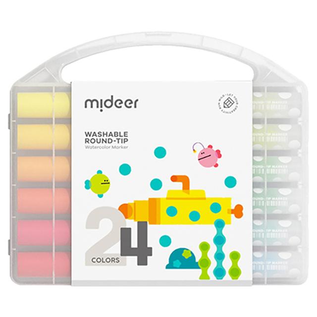 Mideer - Washable Round Tip Markers - 24 Colours