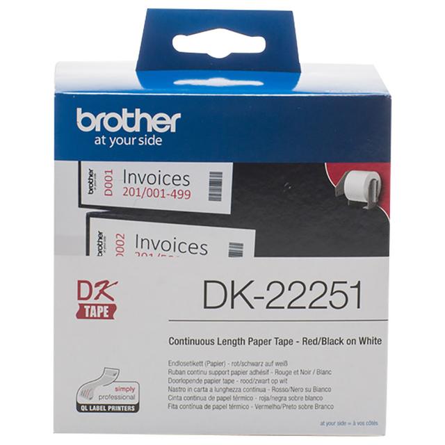 Brother - DK-22251 Continuous Paper Label Roll Black & Red