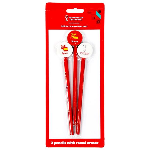 Fifa - 2022 Country Pencils w/ Round Eraser Pack of 3 - Spain