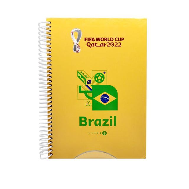 Fifa - 2022 Country A5 Hard Cover Spiral Notebook 60 Sheets - Brazil