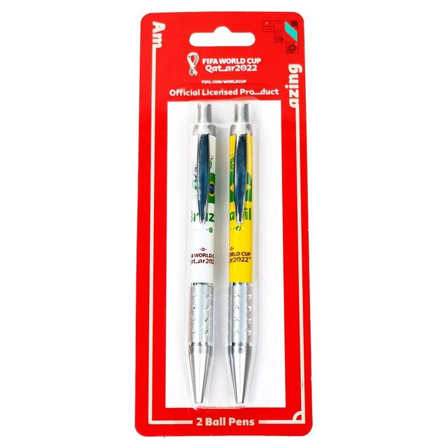 Fifa - 2022 Country Retractable Ball Pen Set 2pcs - Brazil