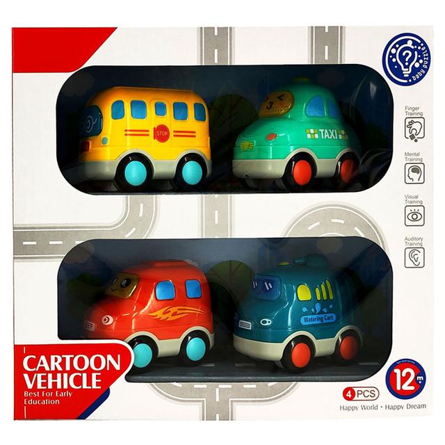 TTC - Play & Learn Cartoon Vehicle - Assorted 4 pc