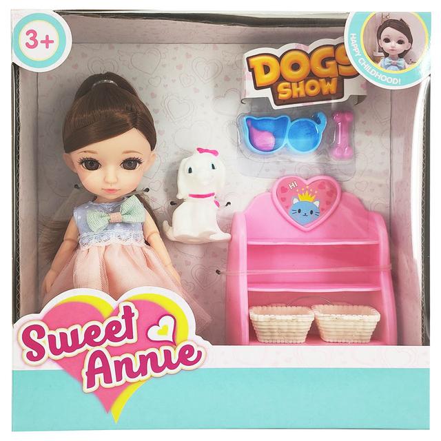 Sweet Annie - Doll Dogshow Playset - 6-inch - Pink