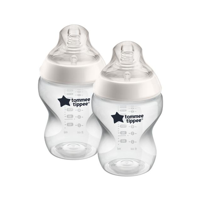 Tommee Tippee - Closer to Nature Feeding Bottle 260ml - Pack of 2 - Clear