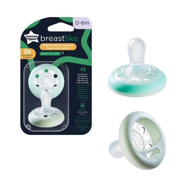 Tommee Tippee Closer To Nature Night Time Soother Pack of 2 (0-6m)