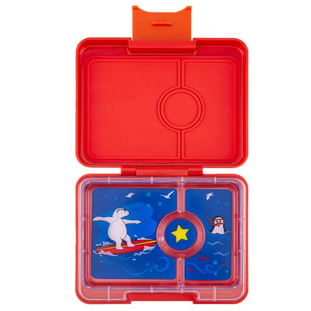 Yumbox - Polar Bear 3 Compartment Snack Box - Roar Red