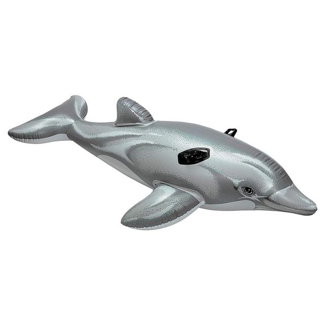 Dolphin Ride-On - Inflatable Pool Float - Grey