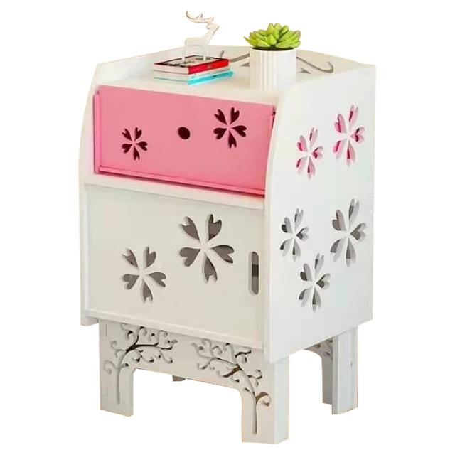 UKR - Bedside Table - Pink/White