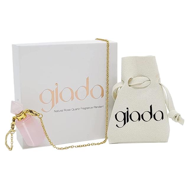 Giada - Genuine Rose Quartz Fragrance Pendant w/ Chain