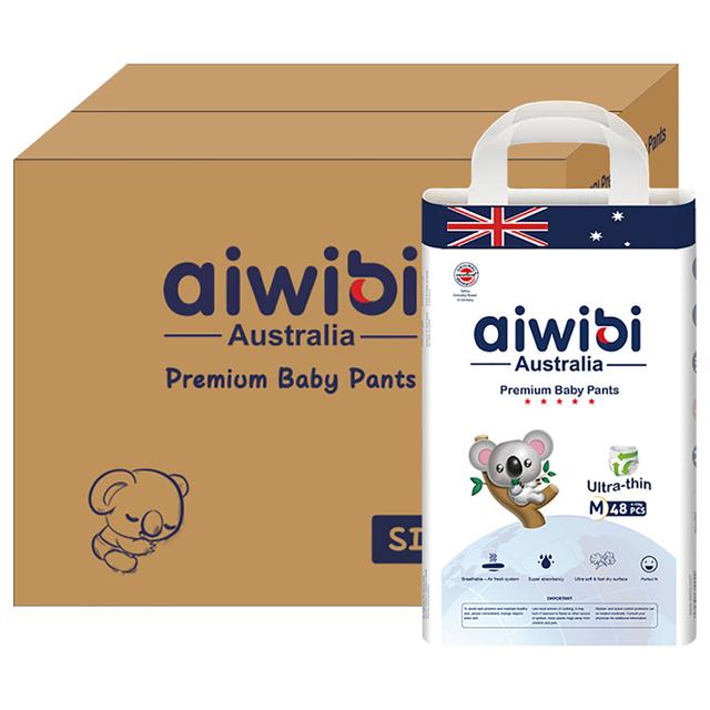 Aiwibi - Premium Baby Pants - Size 3 - M 4-10kg 48's - Pack Of 4