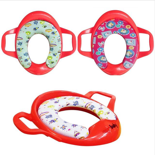 SunBaby - Blue Ocean Baby Potty Seat With Handle & Assorted Print - Red