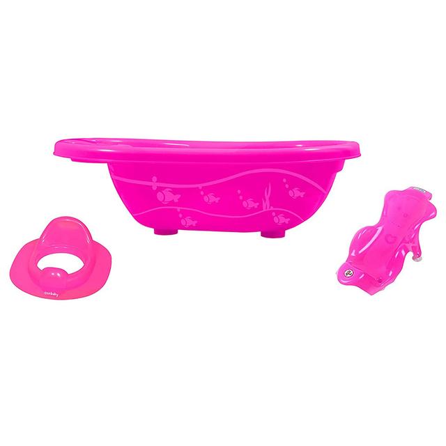 SunBaby - Splash Bath Tub, Bath Sling & Potty Trainer - Pink