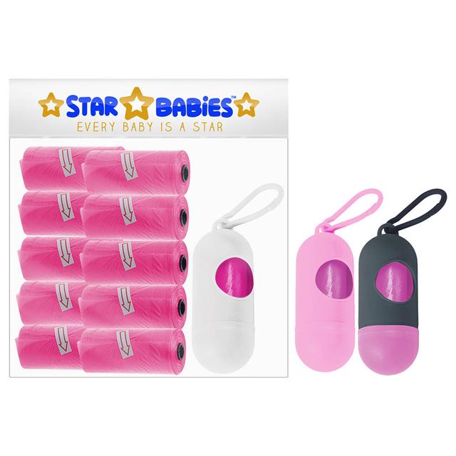 Star Babies - Pack of 10/150 Bags Scented Bag Pink & Assorted Dispenser