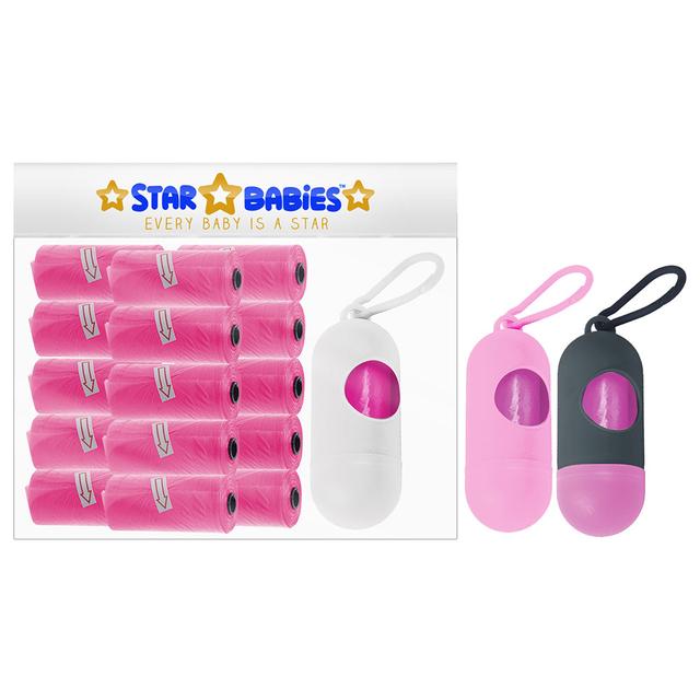 Star Babies Pack of 15/225 Bags Scented Bag Pink & Assorted Dispenser