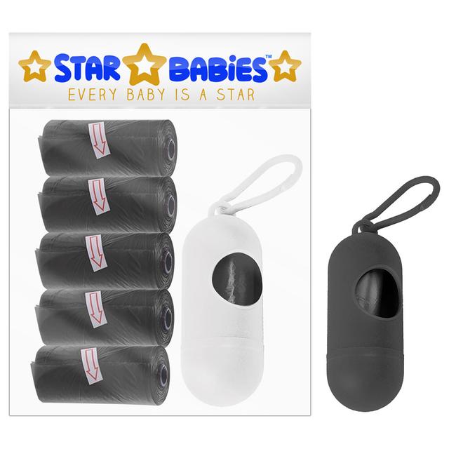 Star Babies - Pack of 5/75 Bags Scented Bag Black & Assorted Dispenser