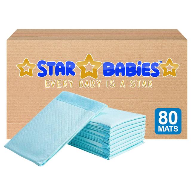 Star Babies - Disposable Changing Mats Pack of 80 - Blue