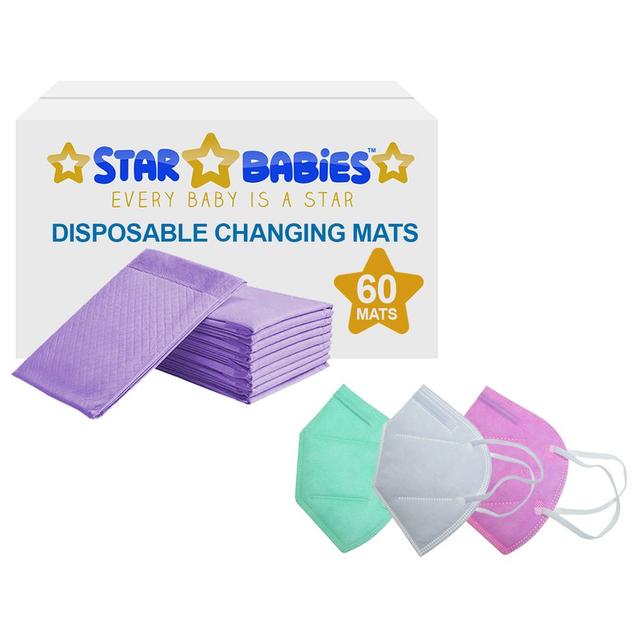 Star Babies - Changing Mats Lavender 50pcs & 3pcs KN95 Mask