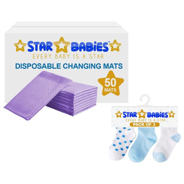 Star Babies - Changing Mats 50pcs & 3pair Socks