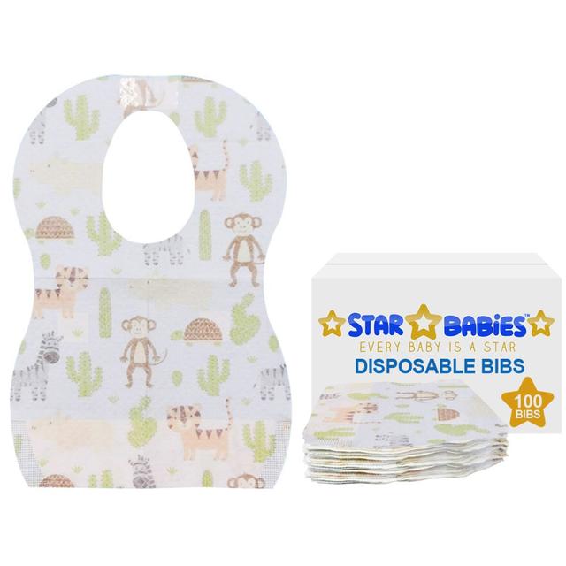 Star Babies - Animals Printed Disposable Bibs Pack of 100