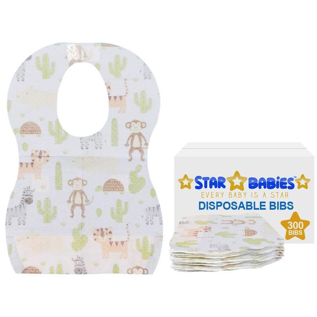 Star Babies - Animals Printed Disposable Bibs Pack of 300