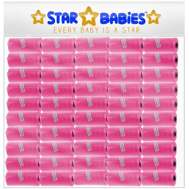 Star Babies - Scented Bag Roll - Pack of 50/750 Bags - Pink