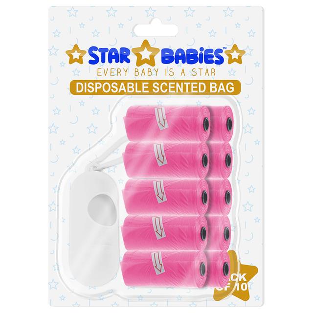 Star Babies - Scented Bag W/ Dispenser Blister - Pack of 10/150 Bags - Pink