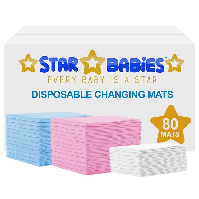 Star Babies - Disposable Changing mats (45x60cm) Large, Pack Of 80