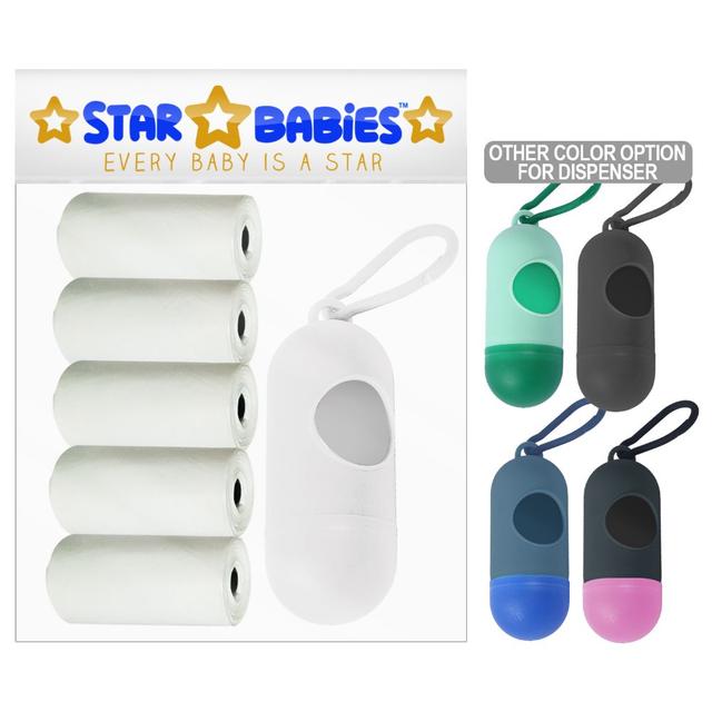 Star Babies - Scented Bag Pack of 5/75 Bags White & Assorted Dispenser