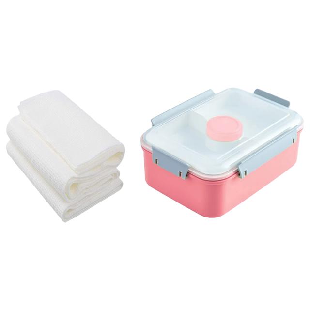 Star Babies - Lunch Box w/ Disposable Towel 3pcs - Pink