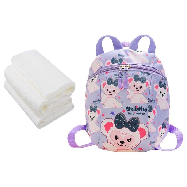 Star Babies - Kids School Bag - 10.24-Inch w/ Disposable Towel - 3pcs - Lavender