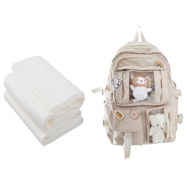 Star Babies - Kids School Bag - 15.75-Inch w/ Disposable Towel - 3pcs - Cream