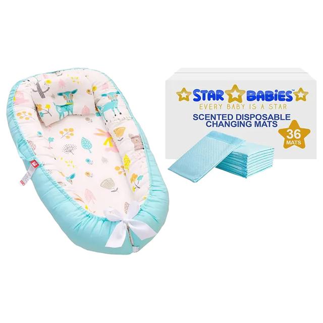 Star Babies - Baby Sleeping Pod w/ Disposable Changing Mat 36pcs - Blue