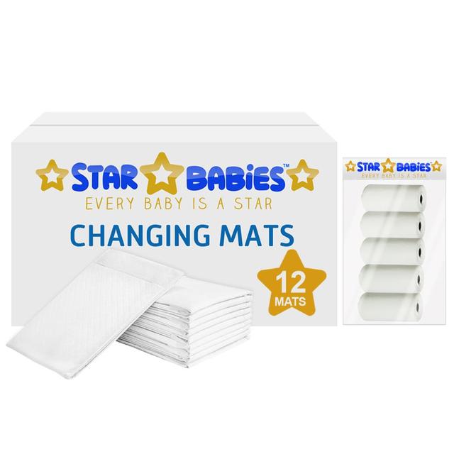 Star Babies - Disposable Changing Mat 12Pcs W/ 5Pcs Scented Bag - Assorted