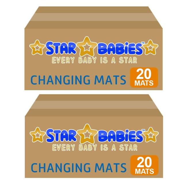 Star Babies - Pack of 20 Disposable Changing mats (45x60cm) Large, B1G1 - Blue