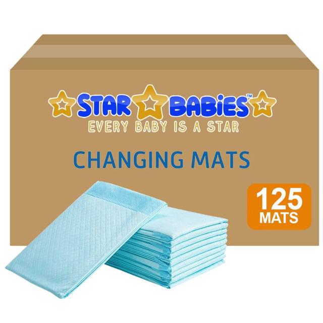 Star Babies - Disposable Changing mats (45x60cm) Large, Pack of 125 - Blue