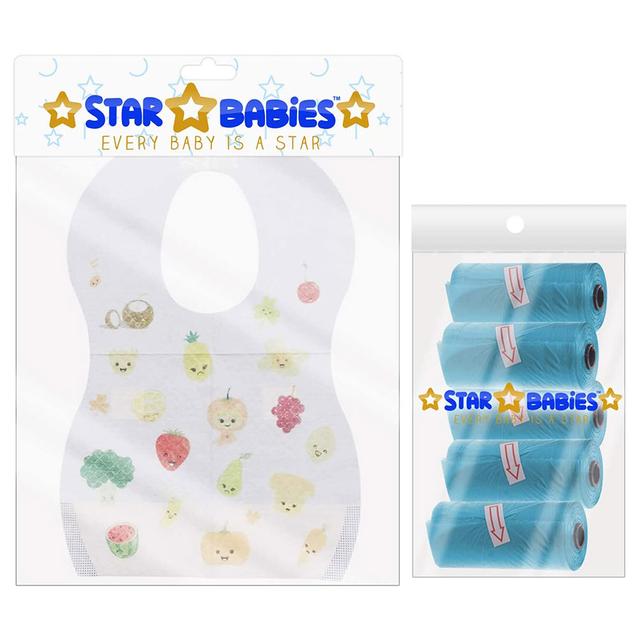 Star Babies 5pcs Scented Bag + Disposable Bibs 10pcs - Blue