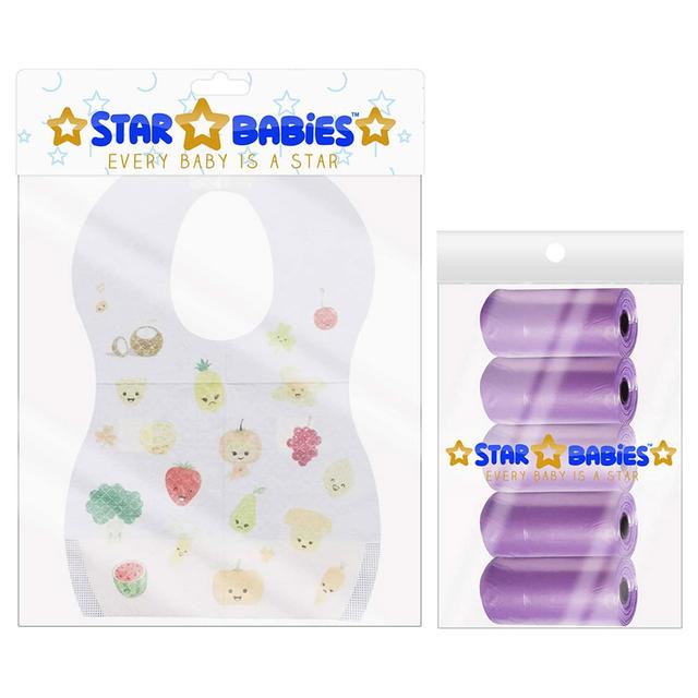 Star Babies 5pcs Purple Scented Bag + Disposable Bibs 10pcs