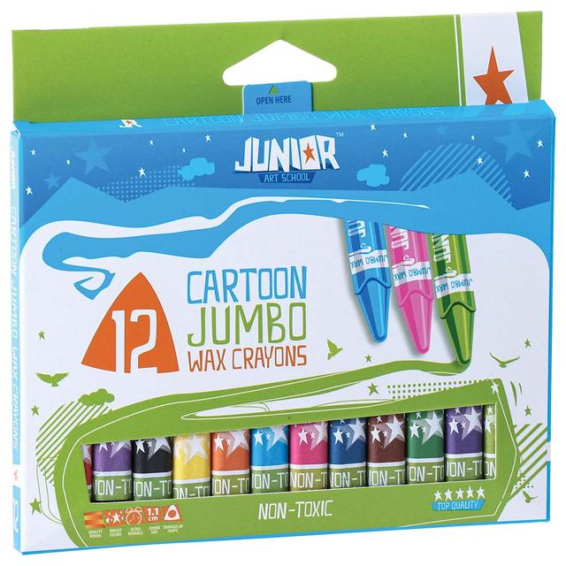 Statovac - Triangular Wax Jumbo Crayon Colors - 12 pcs