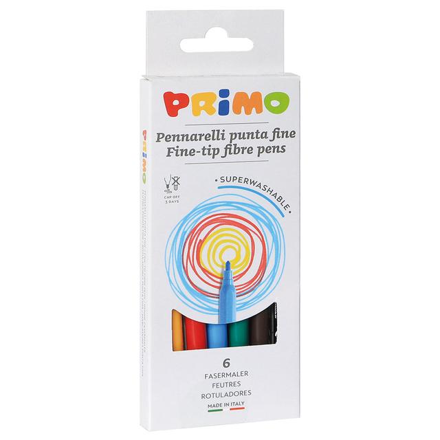 Primo - Fibre Tip Pens - 6 Colors