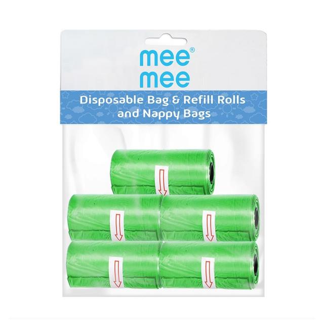 MeeMee - Disposable Dispenser Refills Bags - Pack of 5 - Green