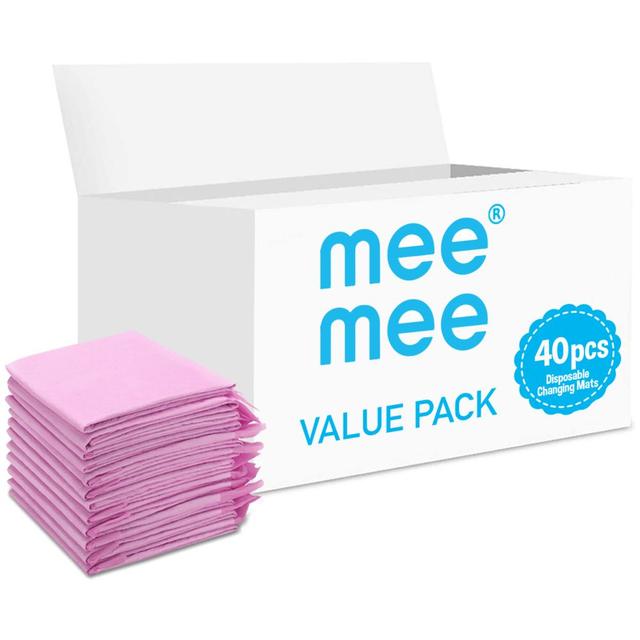 MeeMee - Disposable Changing Mats, 40 Counts-Pink