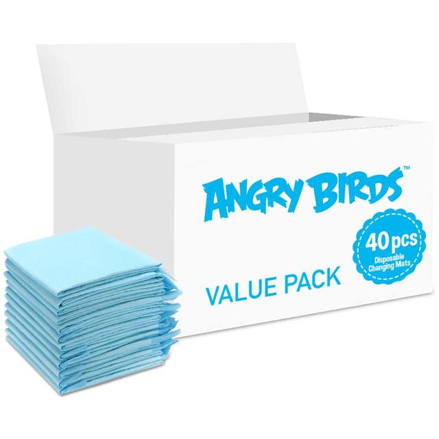 Angry Birds - Disposable Changing Mats, 40 Counts-Blue