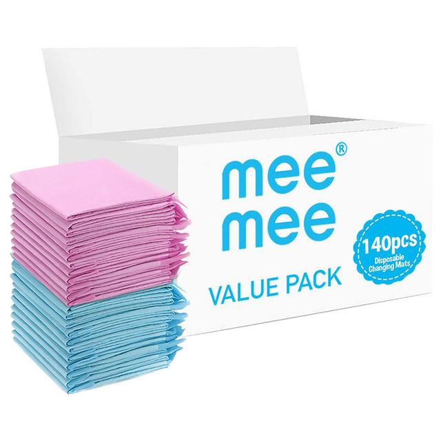 Mee Mee - Disposable Changing Mats - 140pcs - Pink/Blue