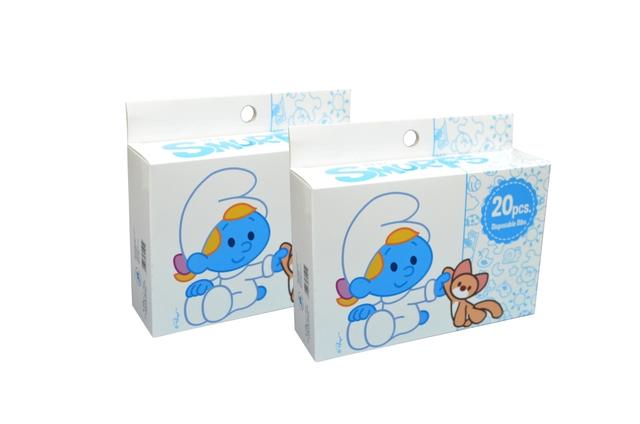 Smurf - Disposable Bibs, Box of 20pcs. (Bundle of 2)