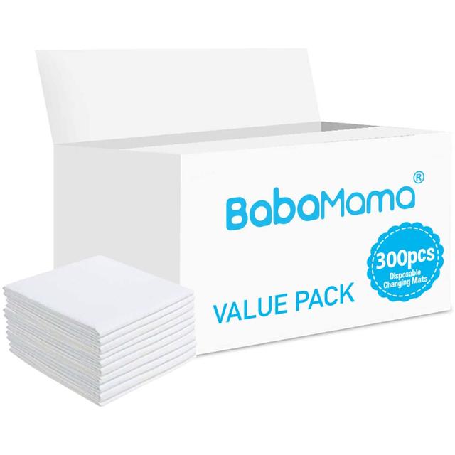 BabaMama Disposable Changing Mats, 300 Counts-White