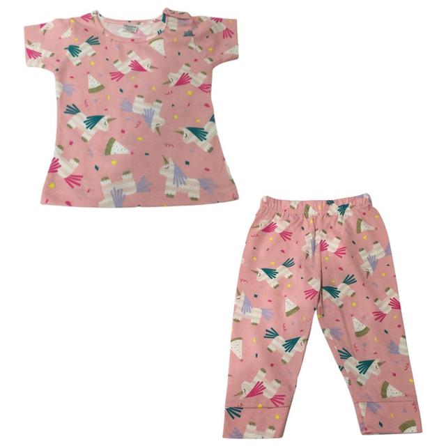 Veronica - Unicorn Print T-Shirt & Pyjama Pant - 2pc-Set - Pink