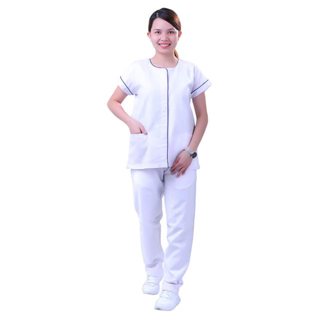 Veronica - Women Poly Viscose Medical Uniform Set - White