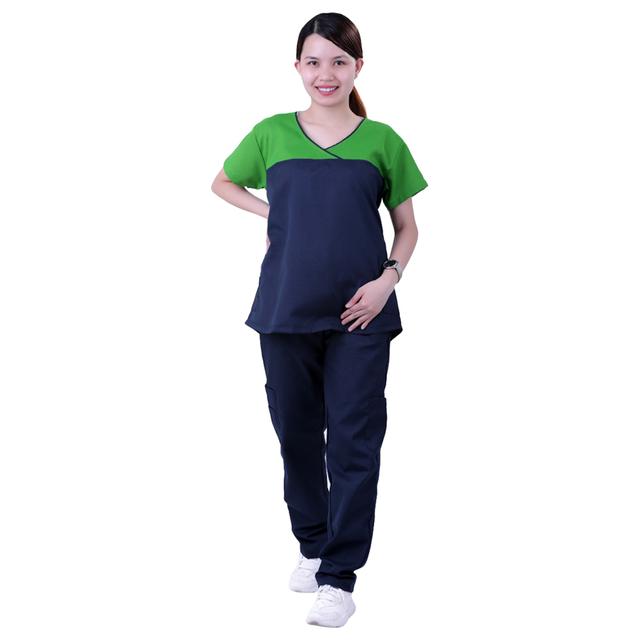 Veronica - Poly Cotton Scrub Suit/Medical Uniform - Green