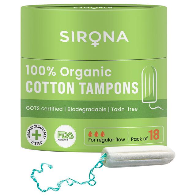 Sirona - Regular Flow Organic Tampons - 18 Pcs