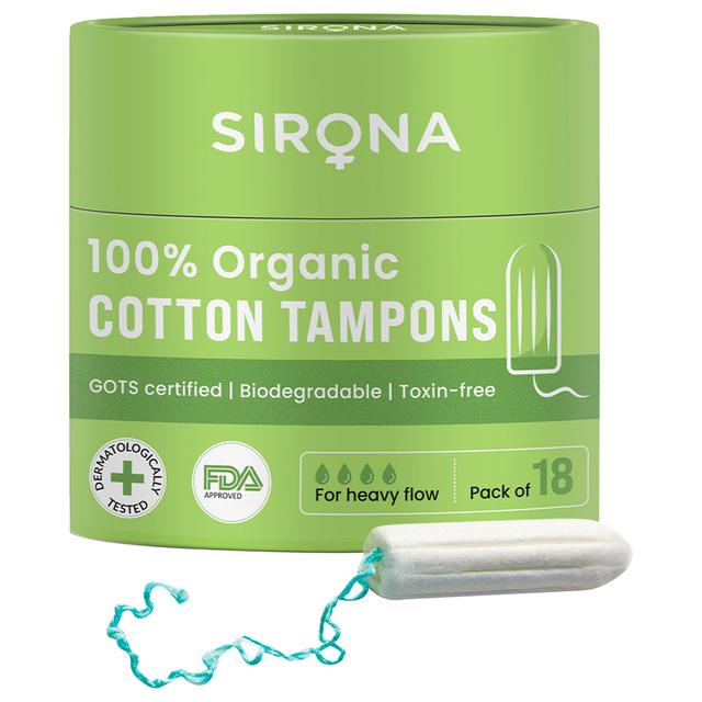 Sirona - Heavy Flow Organic Tampons - 18 Pcs